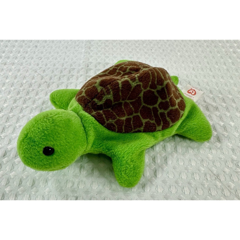 Ty Beanie Baby Speedy the Turtle 1994 Retired Plush Toy Brown Shell Green Body - Picture 2 of 6